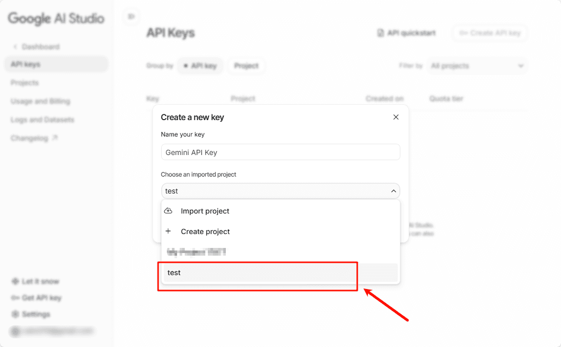 Create API Key