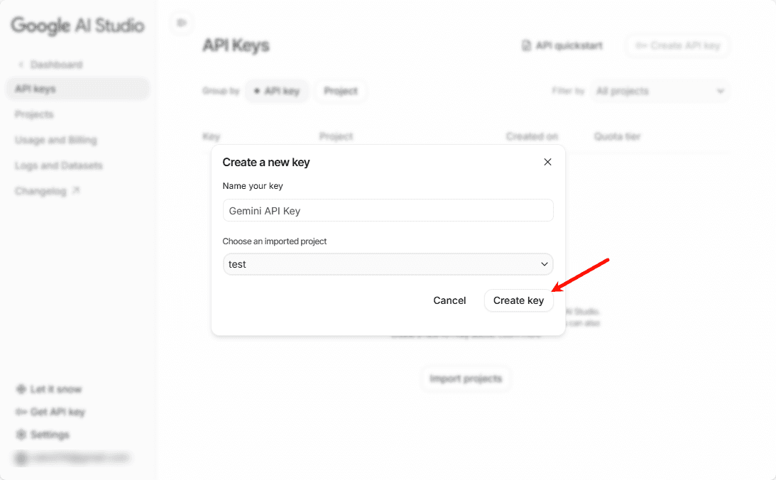 Create API Key