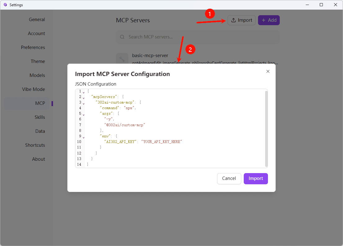 Import MCP Configuration